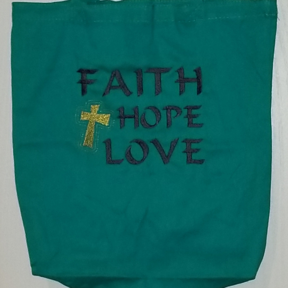 Embroidered canvas tote bag